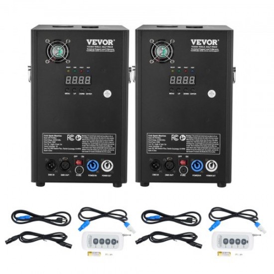 VEVOR 2x máquina de chispa 700W máquina de pirotecnia máquina de fuegos artificiales DMX 2-5m