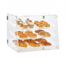 VEVOR Soporte de Exhibición de Pastelería de 3 Niveles Escaparate de Panadería de Acrílico Estante de Presentación de Pastelería Extraíble para Pan, Postre, Barra de Dulces, Cafetería, Restaurante