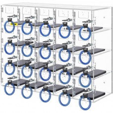 VEVOR Caja de casillero acrílico para teléfono celular, gabinete de almacenamiento con bolsillo para llaves, 20 ranuras, transparente