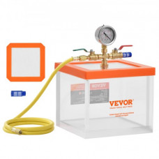 VEVOR Cámara de vacío de 2 galones, cámara de desgasificación de vacío acrílica multiusos mejorada, cámara de vacío transparente, para desgasificación de resina, desgasificación de gel de sílice