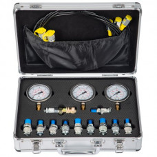 Kit de Prueba de Calibre Hidráulico para Maquinaria de Excavación 8,700 PSI, Conjunto de Medidor de Presión con Caja de Aluminio, Probador de Presión con Manguera de Prueba de 1,6 m de Calidad