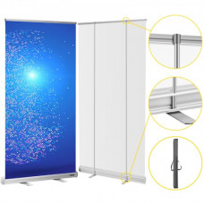 Soporte Banner Banner Publicitario Protector contra estornudos de pie 121 x 200mm Cartel transparente enrollable de 4kg Barrera de aislamiento