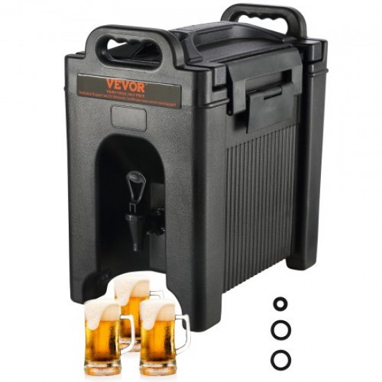 Koop 9,5L geïsoleerde drankdispenser, niet-elektrische warm- en koudwaterdispenser, 10 uur opslag, geïsoleerde container met kraan, draagbaar LDPE-voedsel voor campingcatering