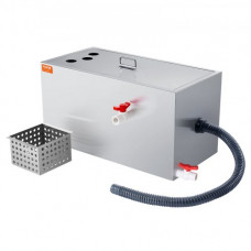 VEVOR Interceptor de Grasa Comercial Separador de Grasa 11kg Trampa de Grasa Entrada Superior Acero Inoxidable Debajo del Fregadero Separador de Agua y Aceite 6,4 GPM para Cocina, Cantina, Restaurante
