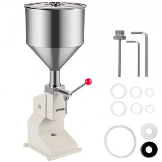 Buy Pneumatic Liquid Paste Filling Machine 5-110ml Stainless Steel Pneumatic Liquid Filling Machine 11.5L Hopper Capacity for Creams Cosmetics Shampoo