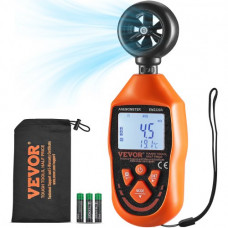 VEVOR Anemómetro Portátil para Medir Velocidad del Viento Temperatura del Viento -10~45°C Sensación Térmica del Viento Anemómetro Digital con Pantalla LED para Navegar, Surfear, Volar con Drones, HVAC