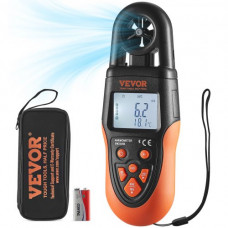 VEVOR Anemómetro Portátil para Medir Velocidad del Viento Temperatura del Viento -10~60°C Sensación Térmica del Viento Anemómetro Digital con Pantalla LED para Navegar, Surfear, Volar con Drones, HVAC