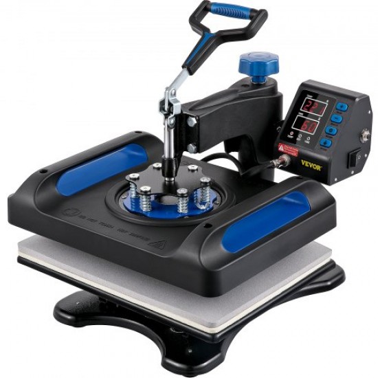 Buy Heat Press Machine 30 x 38 cm 0-410 °F Heat Press Machine 1000 W Black and Blue Digital T-shirt Sublimation Machine