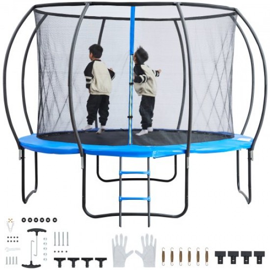 VEVOR Trampolín Exterior Interior Trampolín para Niños 245 cm Carga Máxima 150 kg con Red de Seguridad de 360° Cubierta de Espuma Gruesa Fácil de Instalar para Parque de Ocio en el Patio Trasero