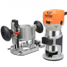Fresadora Eléctrica para Madera 1,25HP 800W Fresadora de Superficie con Base Fija Fresadora de Mano 30000RPM Juego de Fresadora de Madera 6 Velocidades Variables para Madera Ranurar Recortar