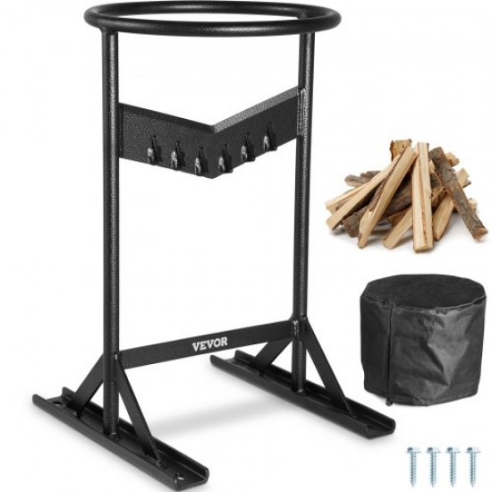 Cortador de Leña Manual Acero Partidor de Leña de Metal Ancho de Hoja 5,5cm Cortador de Tronco 27,9x27,9x43,2 cm Partidor para Encender Leña Divisor de Madera para Chimenea Fogata Jardín Camping