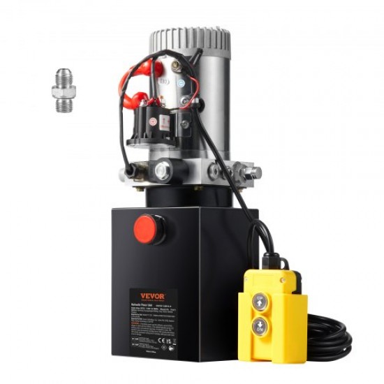 Comprar Bomba Hidráulica DC 12 V 4 L Unidad Hidráulica de Acción Única Flujo de Aceite 3,44 L/min Presión Máxima de Descarga 22 MPa para Volquete, Plataforma Elevadora, Remolque, Elevación y Descarga