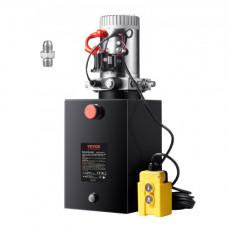 VEVOR Bomba Hidráulica DC 12 V 19 L Unidad Hidráulica de Acción Única Flujo de Aceite 3,44 L/min Presión Máxima de Descarga 22 MPa para Volquete, Plataforma Elevadora, Remolque, Elevación y Descarga