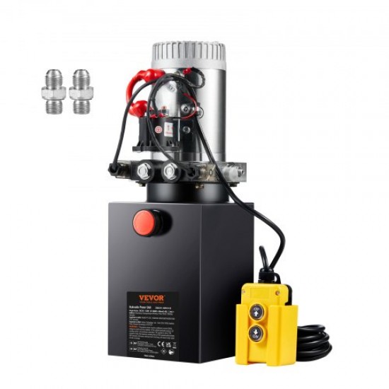 Buy DC 12V 6L Hydraulic Pump Double Acting Hydraulic Unit Oil Flow 3.44L/min Max Discharge Pressure 22MPa for Dump Truck, Tail Lift, Trailer, Lifting and Unloading