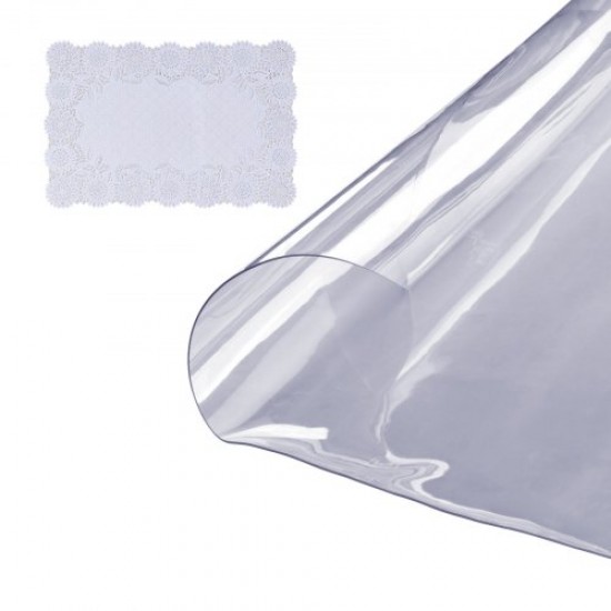 Koop Rond transparant tafelkleed 106,8 cm transparant PVC tafelkleed dikte van 1,5 mm waterdicht op maat gesneden tafelbeschermer 45x30 cm plastic beschermer voor eettafel keuken restaurant