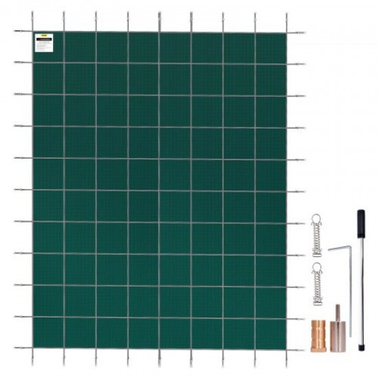 Comprar Cubierta rectangular para piscina de malla de seguridad, 14x26 pies, verde, para invierno, para exteriores