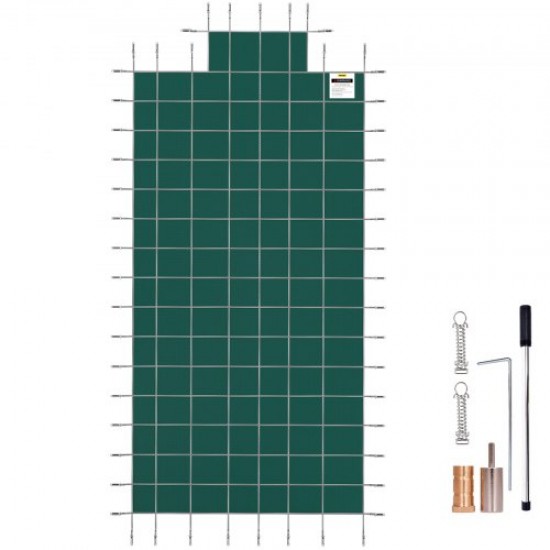 Comprar Cubierta rectangular de seguridad para piscina, sección de paso verde, 4x8 pies, invierno al aire libre