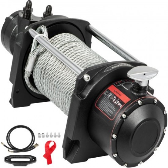 Buy 10,000 LBS Hydraulic Winch, Hydraulic Winch with 24m Steel Cable, Mechanical Cable Hydraulic Winch for Rescuing Vehicles from Mud, Slopes or Rough Terrain