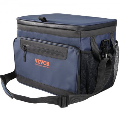 VEVOR Bolsa Térmica 24 Latas Nevera Portátil Impermeable 31x23x24,5 cm Bolsa Nevera Oxford 600D PEVA con Cremallera Correa de Hombro Bolsa Nevera Lateral Blanda para Pícnic, Camping, Viajes, Playa