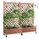 Comprar Cama de Jardín Elevada con Enrejado 2 Piezas Jardinera Elevada Independiente de Madera 75x33x156cm para Exterior con Orificios de Drenaje para Plantas Trepadoras, Flores, Jardín, Terraza, Balcón