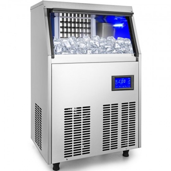 Comprar Fabricador De Hielo Máquina para Hacer Hielo Comercial 50KG/24H Acero Inoxidable ABS Panel de Control Inteligente Máquina para Fabricar Nieve