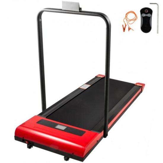 Comprar Cinta de Correr Eléctrica CON Mangos Plegable, Cinta de Andar Eléctrica, Cinta para Andar y Correr Roja y Negra, 1120x360x1,4 mm, Capacidad hasta 100 kg con Pantalla Digital LED y Control Remoto