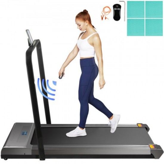 Buy Electric Treadmill with Foldable Handrail, Electric Walking and Running Treadmill with LED Digital Display, Silver Treadmill with Remote Control, Capacity up to 100kg