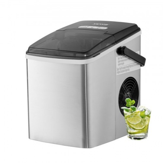 Buy Ice Machine Portable Ice Maker 12kg/24 Hours 9 Ice Cubes in 7 Minutes Food Grade Ice Maker