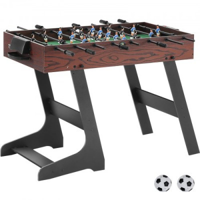 VEVOR Mesa de futbolín plegable de tamaño estándar de 42 pulgadas, juego de futbolín para interiores, fútbol de mesa con 2 pelotas, para el hogar, familia, viajes, sala de juegos, bar, club de ocio