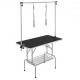 Buy Foldable Pet Grooming Table 1137.9x609.6mm Dog Grooming Table Load 149.7kg Stainless Steel Dog Grooming Table with 2 Clips 2 Ropes Storage Basket