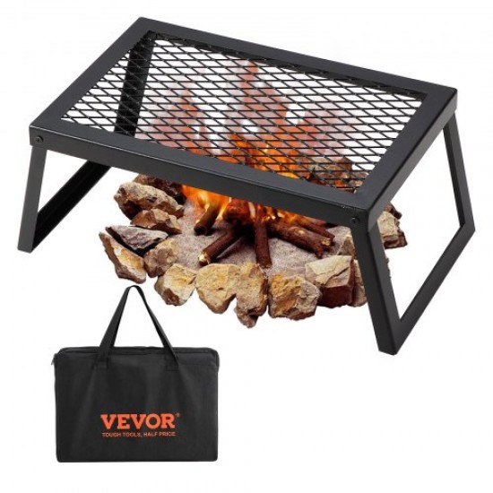 Koop Opvouwbare kampvuurgrill 458x305x205mm Draagbare stalen kampvuurgrill Kampvuurkookapparatuur met draagtas met poten Buitenkookgrill