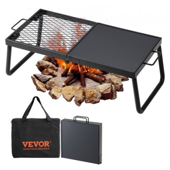 Buy Folding Campfire Grill 57x28.5x23cm Portable Steel Camping Fire Grill Campfire Cooking Equipment with Carry Bag with Legs Outdoor Cooking Grill