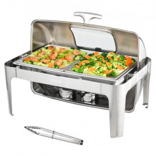 VEVOR Juego de Plato de Frotamiento Rectangular de 4,25 L Cada Una, Calentador de Bufé de Acero Inoxidable 201, Calentador de Alimentos de Combustible para Bufé Hotel Catering Restaurante