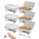 Comprar Juego de 6 platos de cocina de 8 cuartos de galón de acero inoxidable con 6 sartenes de tamaño completo servidor rectangular con bandeja de tapa