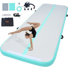 VEVOR Colchoneta Inflable de Gimnasia de 10 cm de Grosor, Pista de Acrobacia con Bomba eléctrica, Colchoneta de Entrenamiento para Uso doméstico/Gimnasio/Yoga/animadoras/Playa/Parque, 3 m, Verde