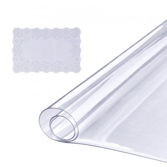 Comprar Mantel Transparente Rectángulo 45,7x92,5 cm Mantel de PVC para Mesa Espesor de 1,5mm con Esquinas Redondeadas Protector de Mesa Impermeable 45x30cm Corta a Medida para Comedor Cocina Restaurante