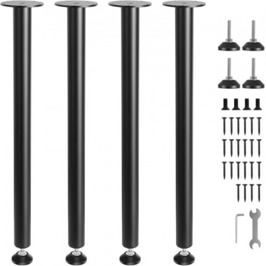 Kaufen Sie Tischbeine, 4 Stück, verstellbare Schreibtischbeine, 711 mm, Tragfähigkeit 544 kg, massiver Stahl, schnelle Installation, stabile Möbelbeine für Heimwerker, Zuhause, Büro, Esszimmer, Schwarz