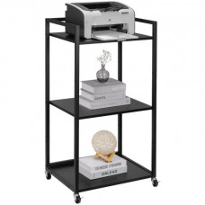 Soporte de Impresora 3 Niveles Estante de Impresora Móvil 52x40x102 cm Carro de Impresora de Acero al Carbono Capacidad de Carga 45kg por Capa Armario de Almacenamiento Escáner Fax Oficina Hogar