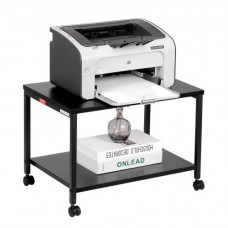 Soporte de Impresora 2 Niveles Estante de Impresora Móvil 48x34x34 cm Carro de Impresora de Acero al Carbono Capacidad de Carga 25 kg por Capa Armario de Almacenamiento Escáner Fax Oficina Hogar