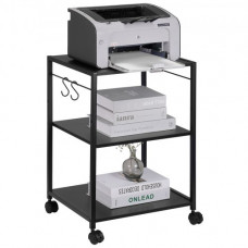 Soporte de Impresora 3 Niveles Estante de Impresora Móvil 42x35x60 cm Carro de Impresora de Acero al Carbono Capacidad de Carga 20 kg por Capa Armario de Almacenamiento Escáner Fax Oficina Hogar