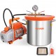 Buy Gallon Vacuum Chamber Kit & 100L/min Pump Vacuum Degassing Chamber Kit with Tempered Glass Lid, Single Stage Vacuum Pump with 250ml Oil Bottle