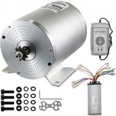Motor Scooter Electrico sin Escopillas 48V DC Eléctrico Motor sin Cepillado con Controlador Manijas y Cargador 9 Dientes 8 Llaves + Juego de Tornillos para Go Karts Scooters y E-bike