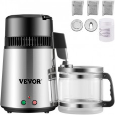 Destilador de Agua 4L Filtro de Destilación de Agua de Acero Inoxidable 750W Destilación Casera de Color Plata Filtro Purificador Dispensador de Agua para Hospitales Oficinas Hogares