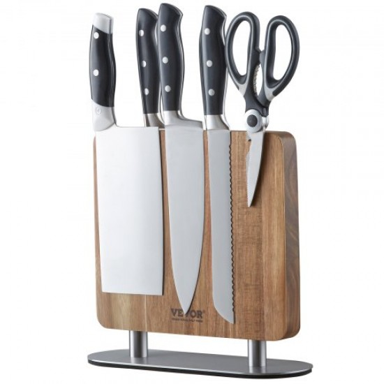 Comprar Bloco de faca magnético de 26 cm Placa de faca magnética dupla face Porta-faca de madeira de acácia Suporte multifuncional para facas, utensílios, utensílios de cozinha, restaurante