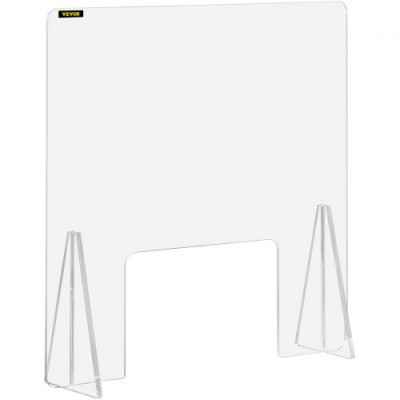 Protector de Pantalla Acrílica para Mostrador 60 x 60 cm Protector contra Estornudos Ventana de Transacción de 20 x 30.6 cm, 2.2 kg Protector de Pantalla Acrílica para Clínicas, Hoteles, Bancos