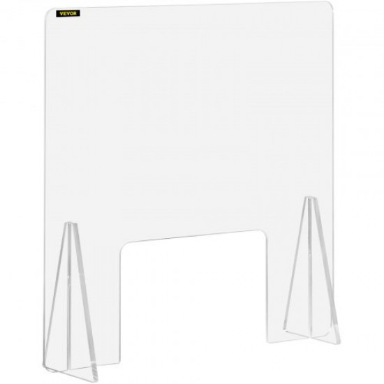 Comprar Protetor de tela acrílico para balcão 60 x 60 cm Protetor contra espirros 20 x 30,6 cm Janela de transação, Protetor de tela acrílico de 2,2 kg para clínicas, hotéis, bancos