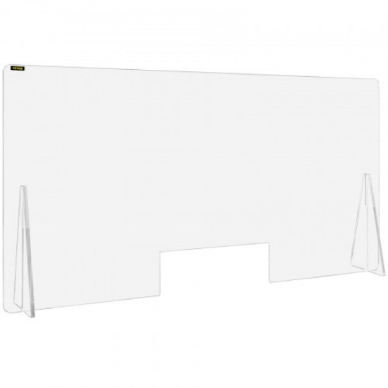 Koop Acryl toonbankschermbeschermer, 60 x 120 cm hoestbescherming, 11,5 x 35,6 cm transactievenster Acryl schermbeschermer voor klinieken, hotels, banken