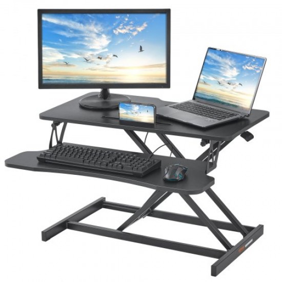 Buy Standing Desk Converter 80x40cm Height Adjustable Lift Table 14-51cm with 79.5x30cm Keyboard Tray 20kg Capacity Laptop Stand Sit Stand for PC Monitor