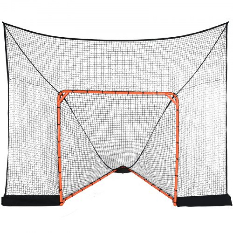 VEVOR Portería de Lacrosse con Cubierta Extendida Jaula de Lacrosse 3,6x2,8 m con Red y Bolsa de Transporte Equipo de Entrenamiento de Fácil Instalación en Patio Trasero, Jardín, Parque al Aire Libre