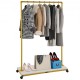 Comprar Rack para roupas 100 x 36 x 150 cm Rack independente para casacos de burro em metal e material de madeira MDF, capacidade de 150 lbs Rack para roupas resistentes com rodas para uso doméstico ou comercial